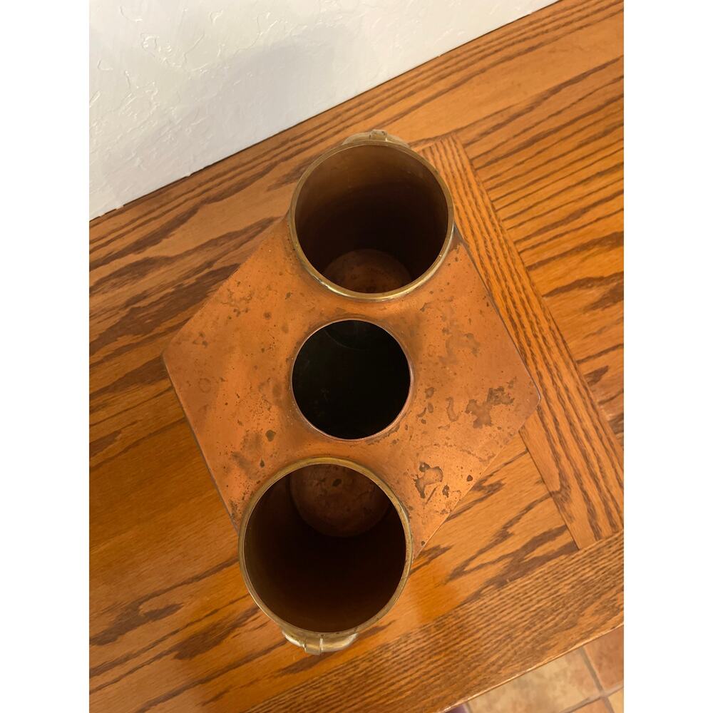 Vintage Art Deco-Style Copper & Brass Wine cooler Bucket by Global Views. - Picture 3 of 8